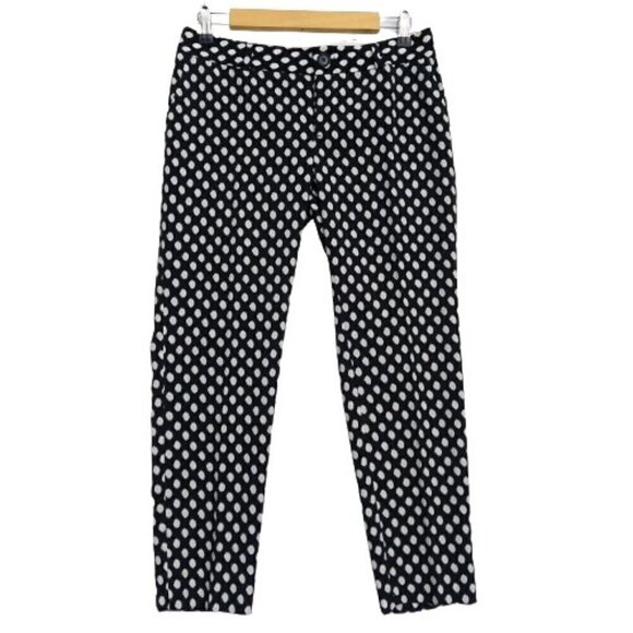 Banana Republic Black White Polka Dot Ankle Pants Size 2 Short Petite Career - Picture 1 of 7